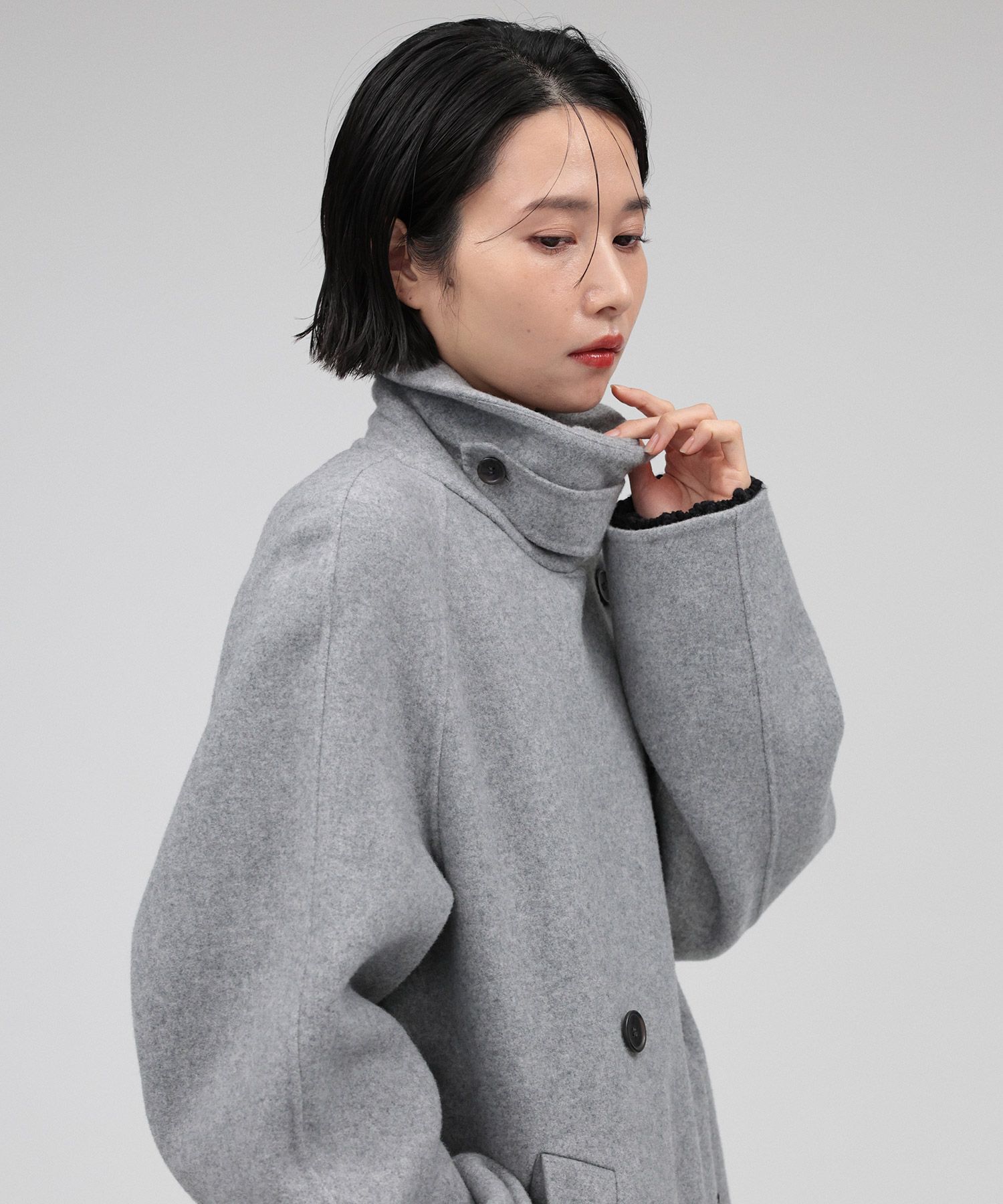  「リバーダブルロングコート」|ステンカラーコート|