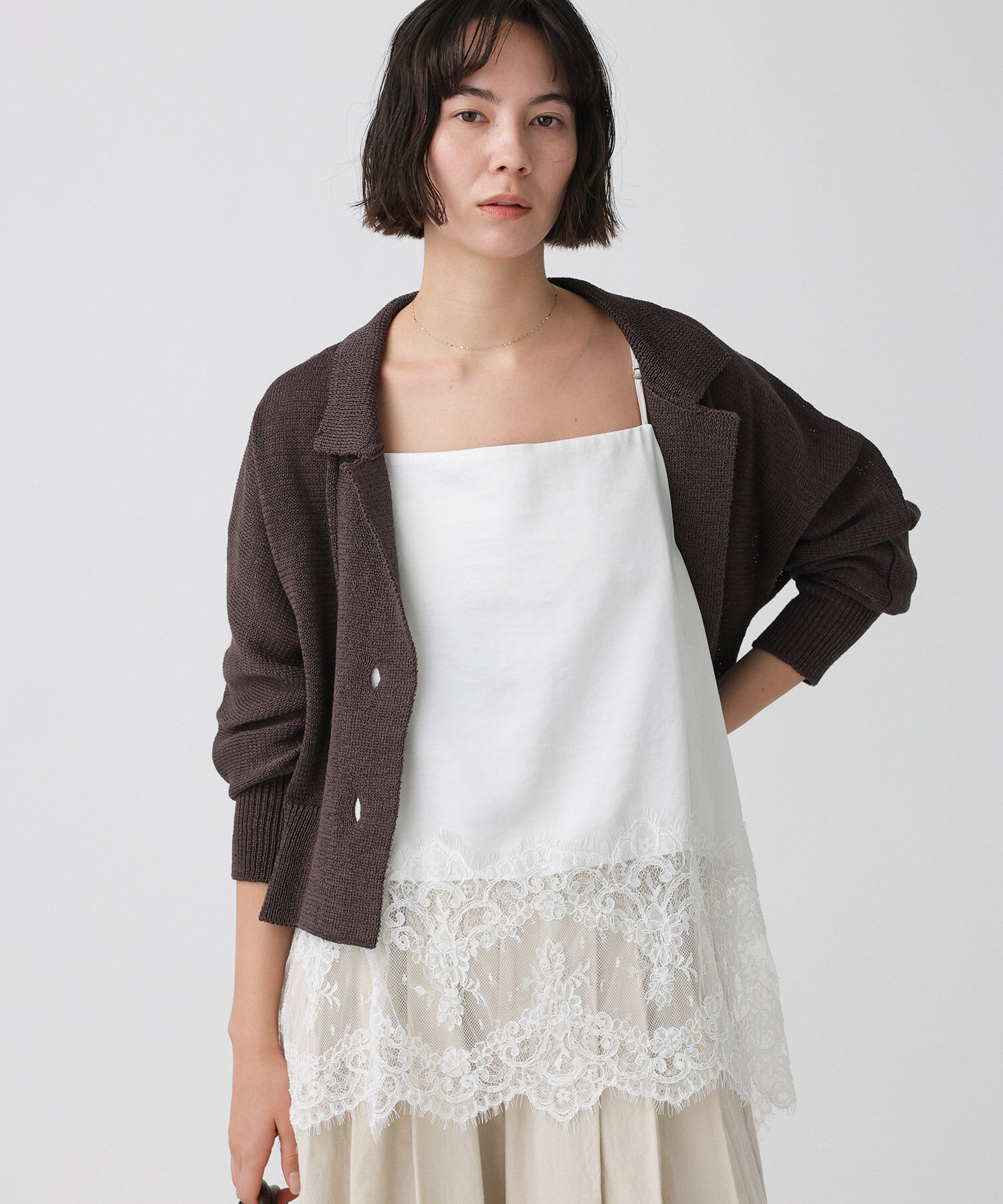 BABYLONE「ヘムレースキャミソール」|キャミソール|ｵﾌﾎﾜｲﾄ