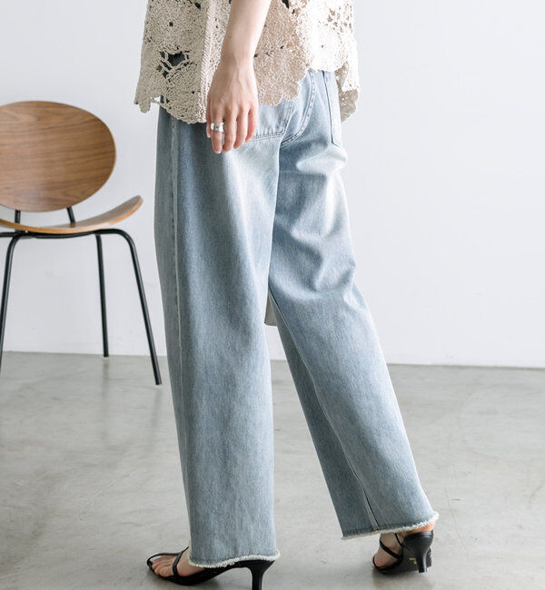  「《リバイバル》【低身長/高身長対応】タテストレッチ足長デニムパンツ」|その他|