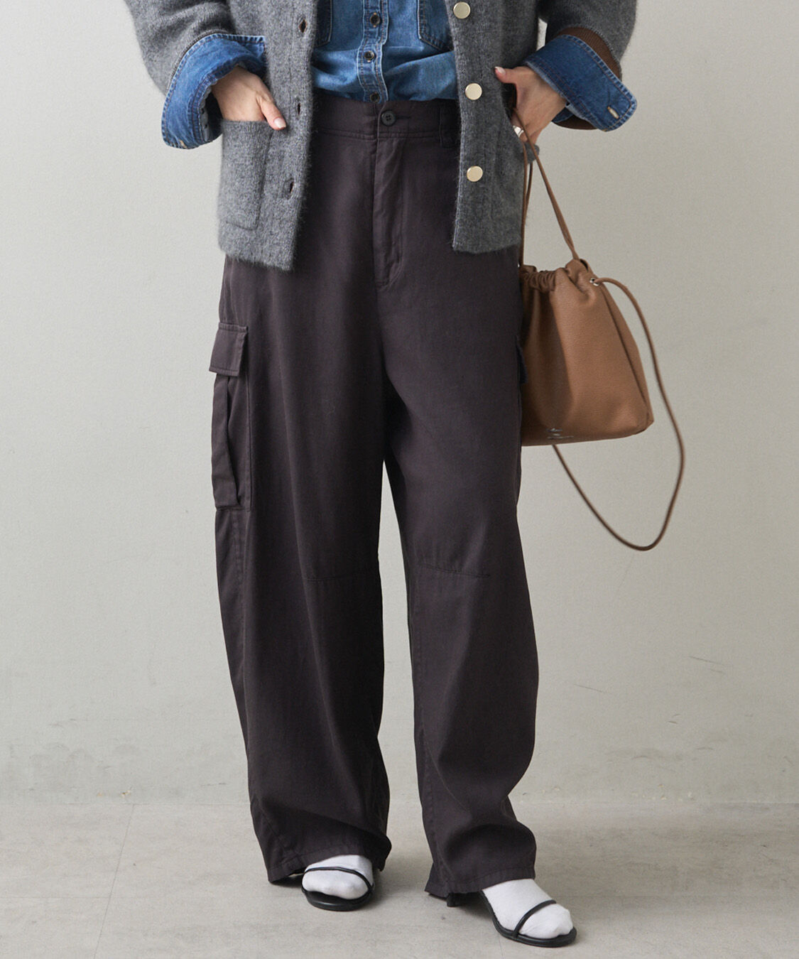  「カーブシルエットカーゴパンツ」|その他|ブラック