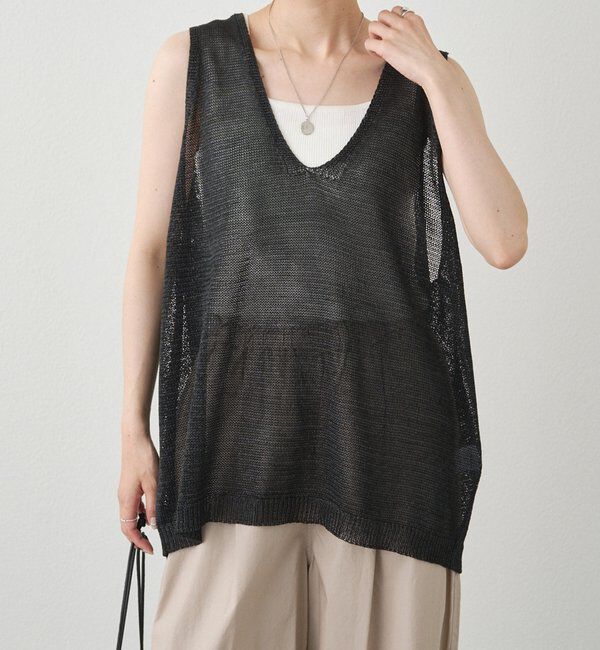  「テープヤーンニットベスト」|ニット・セーター|