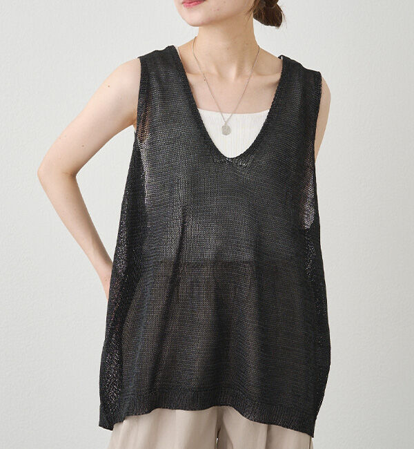  「テープヤーンニットベスト」|ニット・セーター|