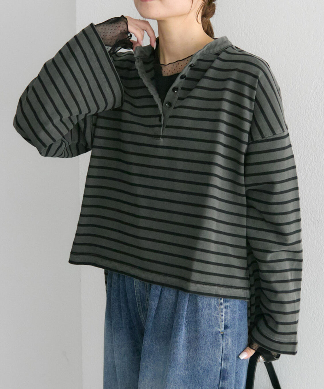  「【リバイバル】ドットチュールドッキングレイヤードカットソー」|Tシャツ・カットソー|