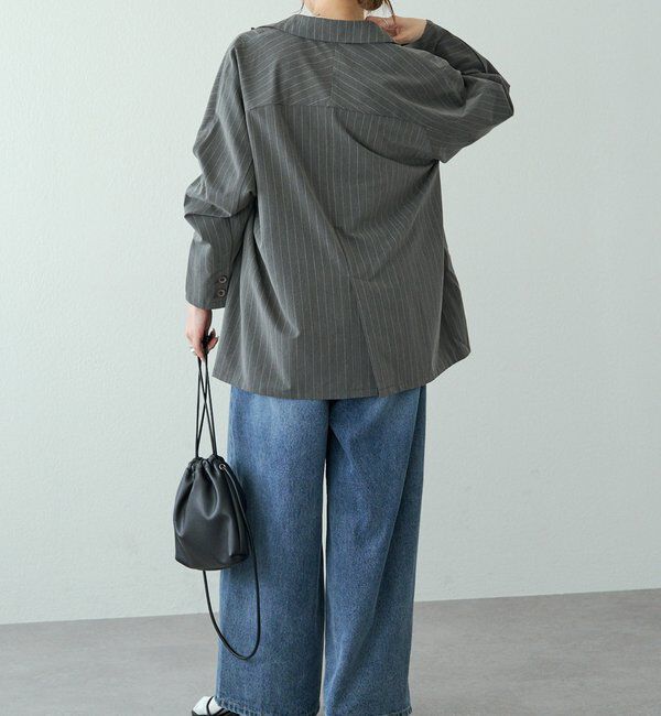  「【セットアップ対応】ダブルデザインストレッチテーラードジャケット」|テーラードジャケット|