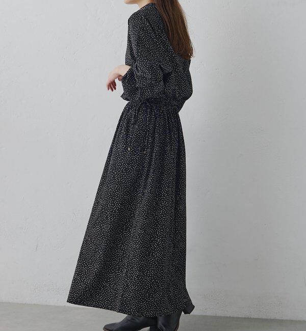 「《リバイバル/WEB限定》【Du noir】ドット柄ウエストドロストワンピース」|ワンピース|