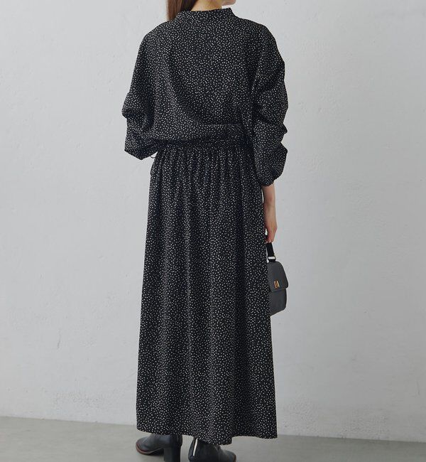  「《リバイバル/WEB限定》【Du noir】ドット柄ウエストドロストワンピース」|ワンピース|
