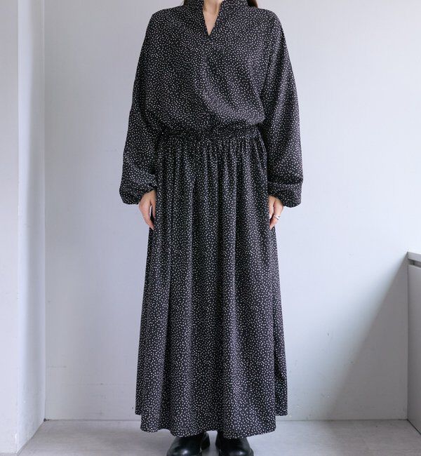 「《リバイバル/WEB限定》【Du noir】ドット柄ウエストドロストワンピース」|ワンピース|