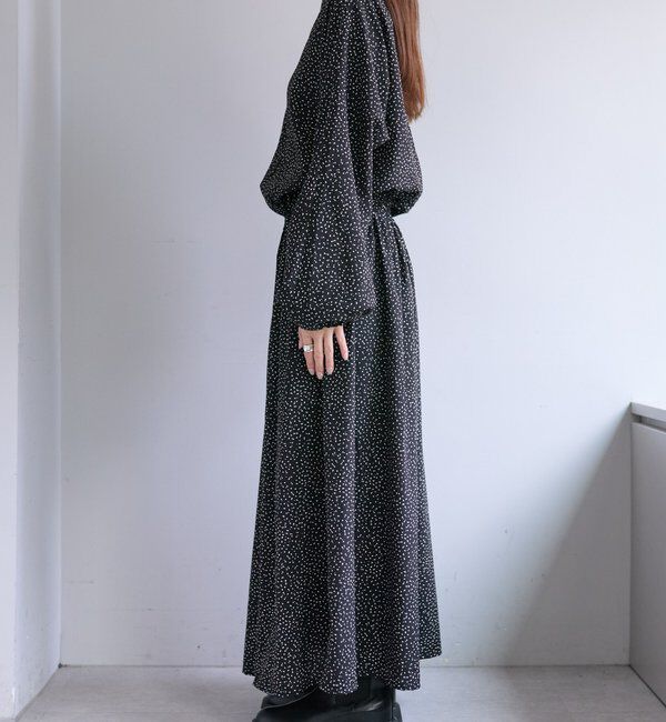  「《リバイバル/WEB限定》【Du noir】ドット柄ウエストドロストワンピース」|ワンピース|
