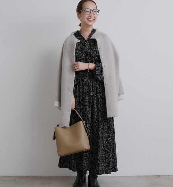  「《リバイバル/WEB限定》【Du noir】ドット柄ウエストドロストワンピース」|ワンピース|