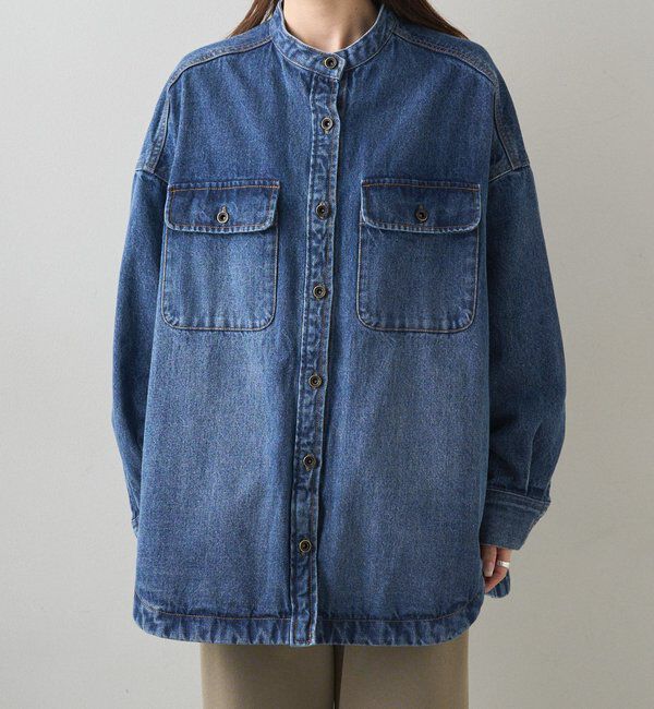  「コーンデニムバンドカラーデニムジャケット」|テーラードジャケット|