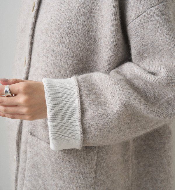  「Wフェイスニットノーカラーハーフコート」|その他|