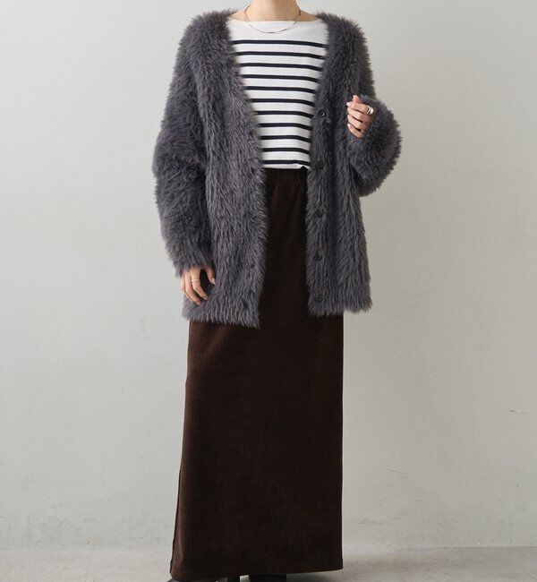  「シャギーニットVネックカーディガン」|カーディガン|