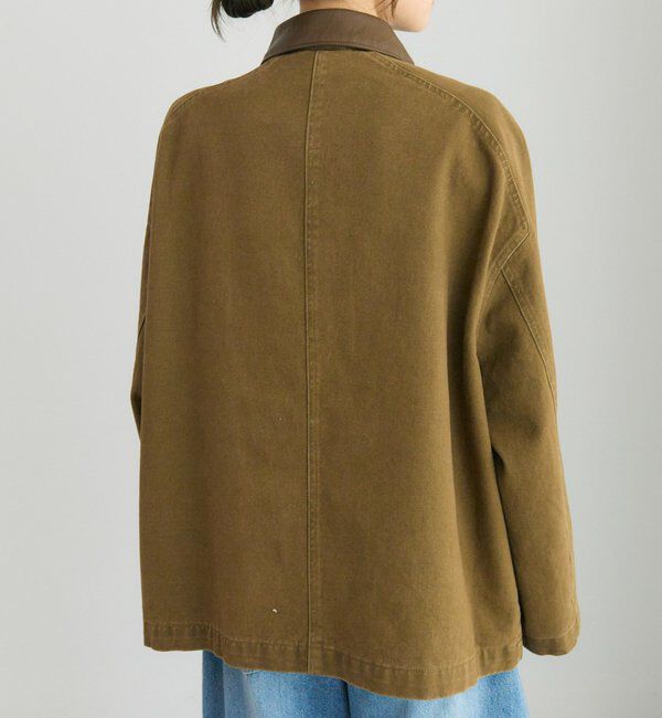  「フェイクレザー襟カバーオールジャケット」|テーラードジャケット|