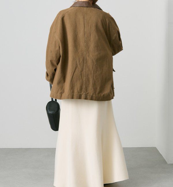  「フェイクレザー襟カバーオールジャケット」|テーラードジャケット|