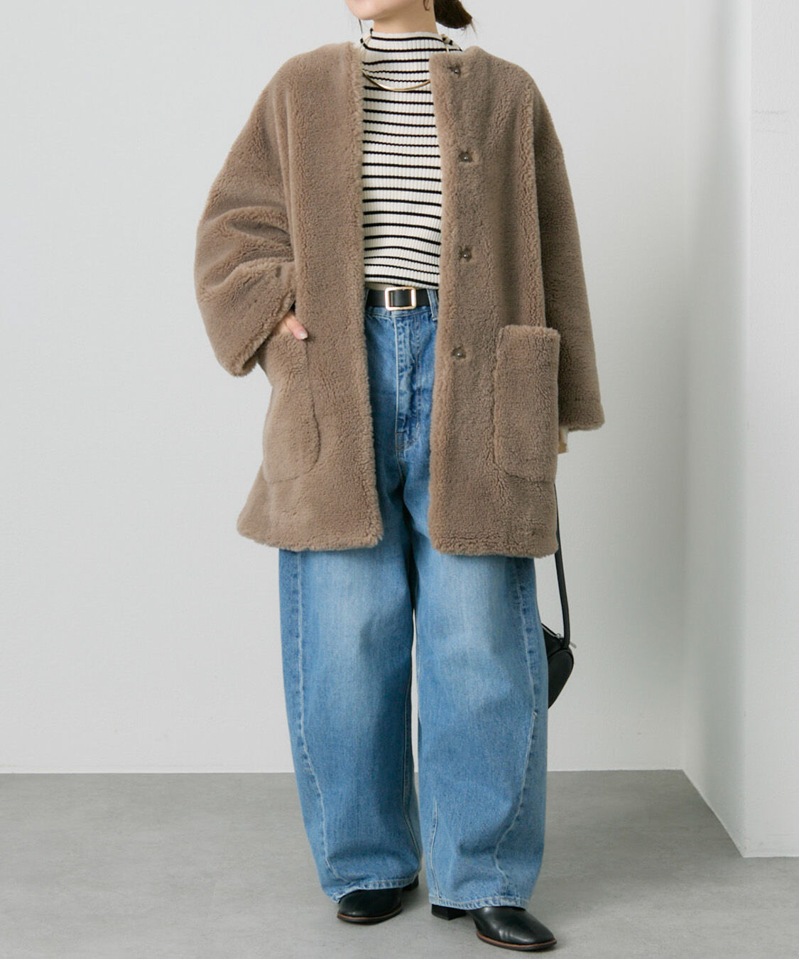  「リサイクルボアノーカラーコート」|ノーカラーコート|