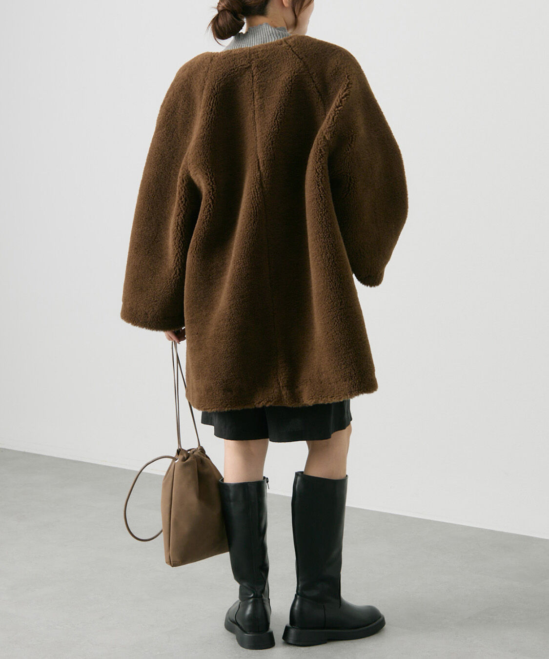  「リサイクルボアノーカラーコート」|ノーカラーコート|