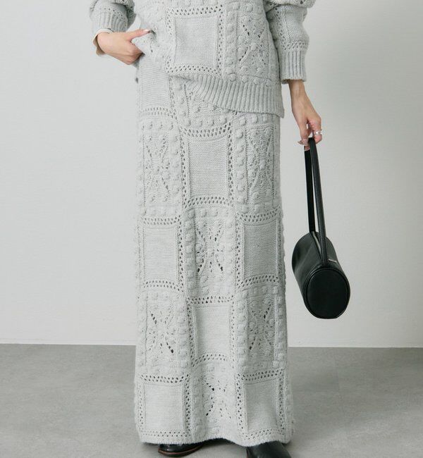  「ポップコーン編みニットスカート」|スカート|オートミール
