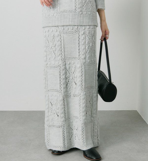  「ポップコーン編みニットスカート」|スカート|