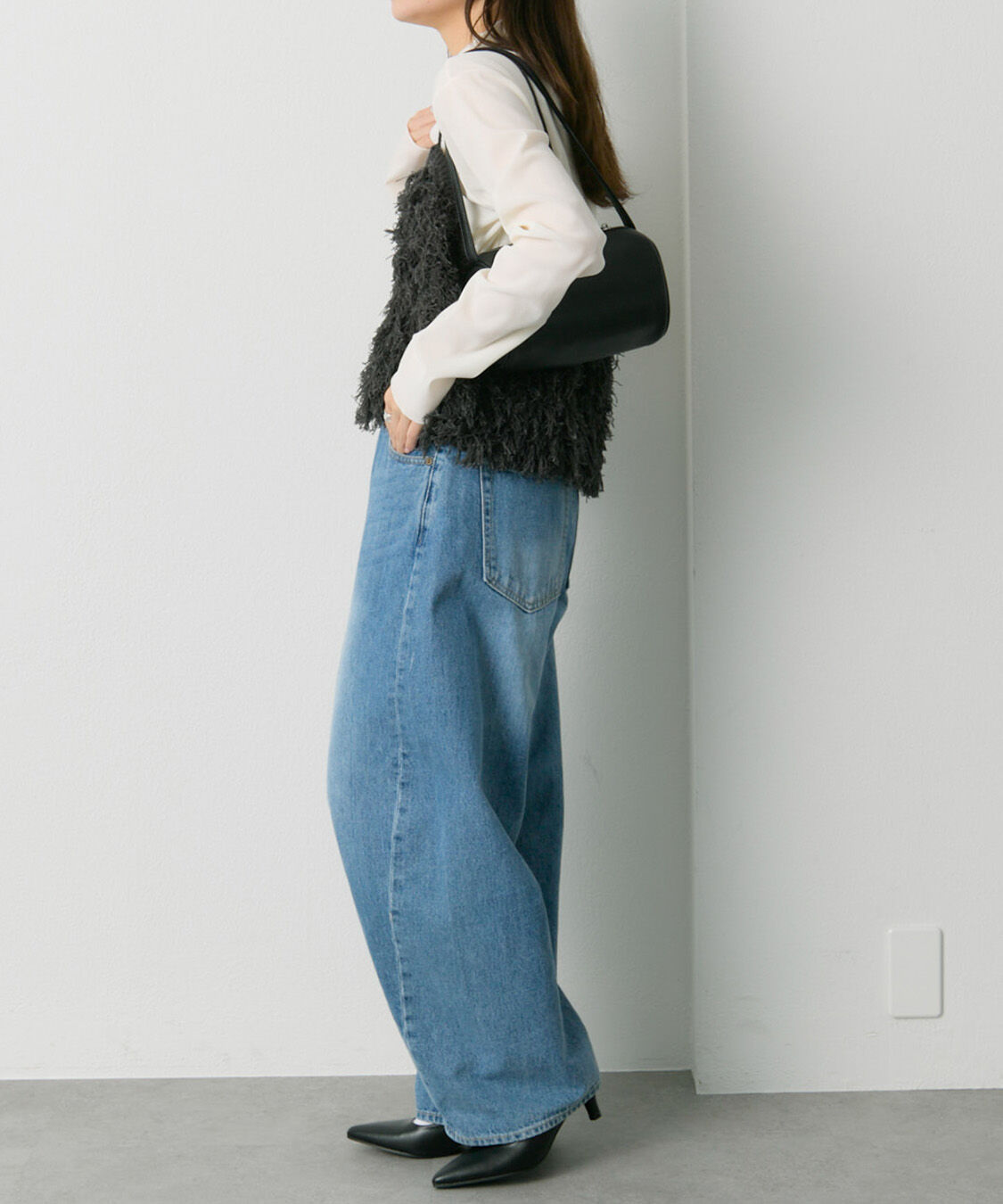  「【新色追加/リバイバル】ナイロンチュールベロアハイネックトップス」|Tシャツ・カットソー|