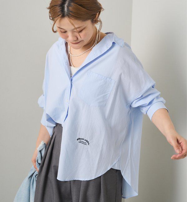  「リヨセルコットンオーバーシャツ」|シャツ・ブラウス|サックスブルー