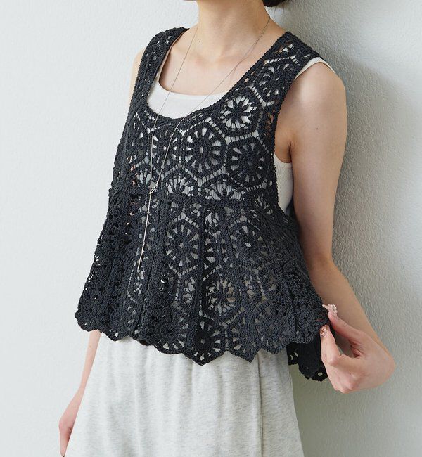  「【リバイバル】カギ針編み風ビスチェ」|ニット・セーター|