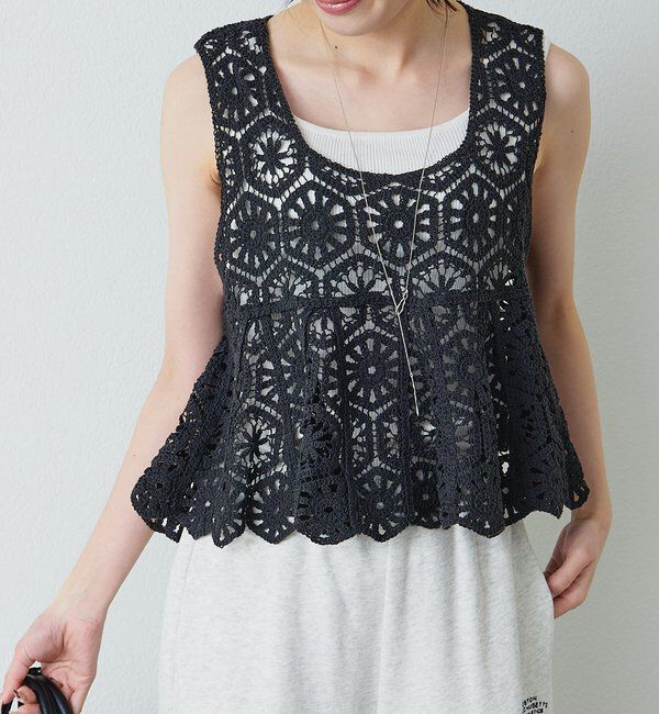  「【リバイバル】カギ針編み風ビスチェ」|ニット・セーター|