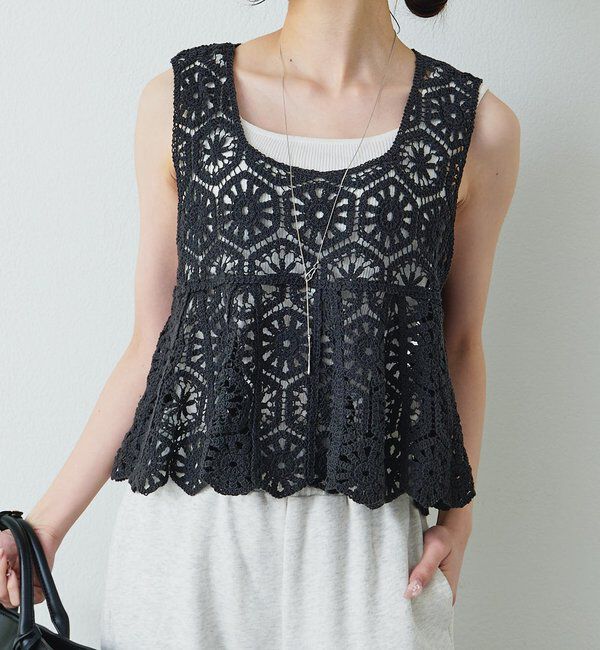  「【リバイバル】カギ針編み風ビスチェ」|ニット・セーター|