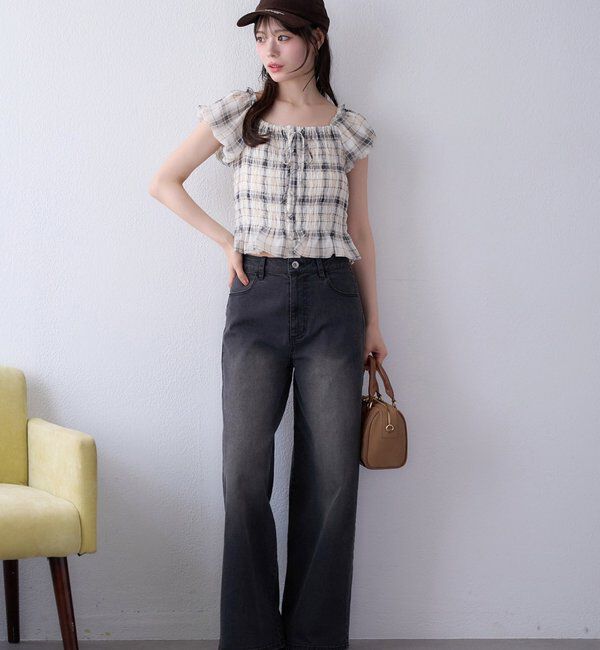  「〈S・Mサイズ展開〉ストレッチワイドデニム」|その他|