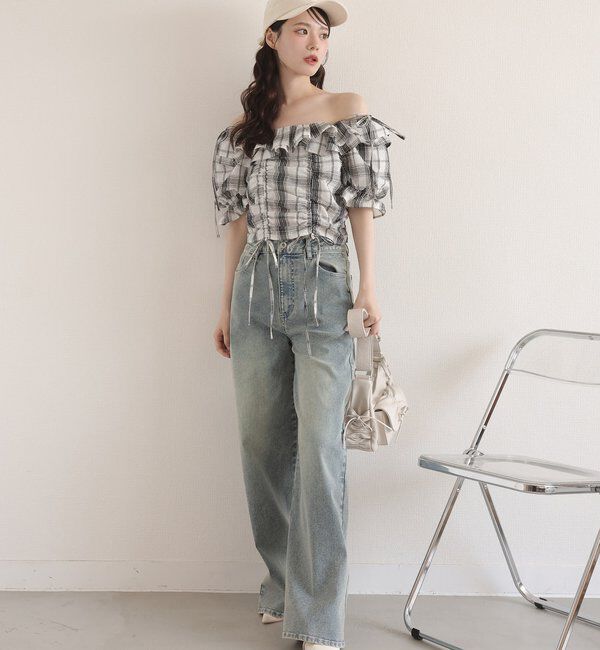  「〈S・Mサイズ展開〉ストレッチワイドデニム」|その他|