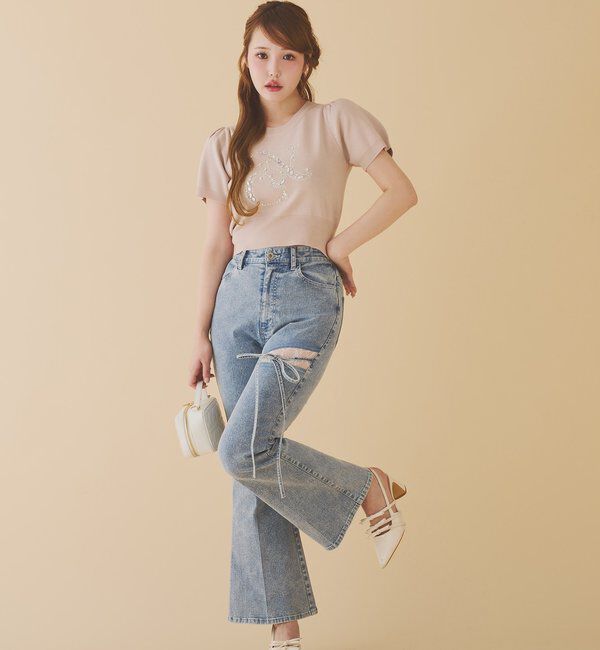  「リボン付きポインテッドストラップシューズ」|その他|