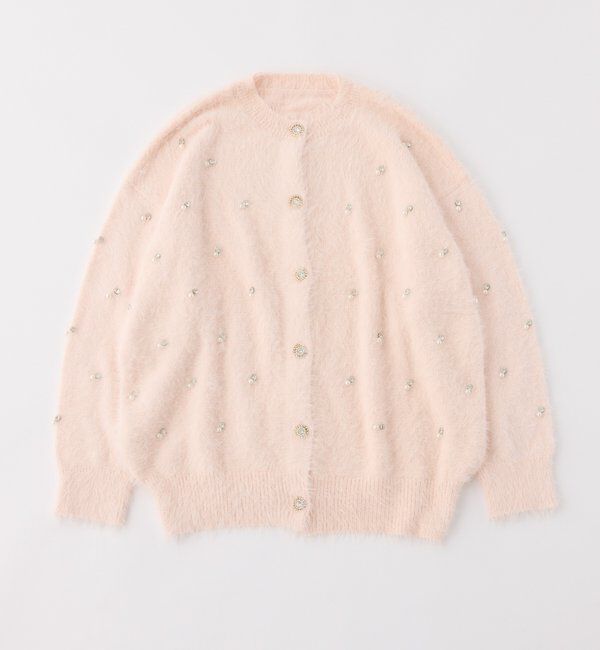  「ビジューフェザーロングカーデ」|ニット・セーター|