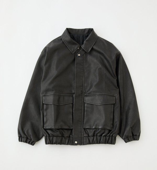  「WEB限定【ロングシーズン活躍！】オーバーサイズ合皮ブルゾン」|ダウンベスト・ベスト|