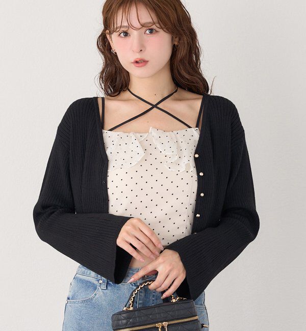  「ベル袖リブカーデ」|ニット・セーター|