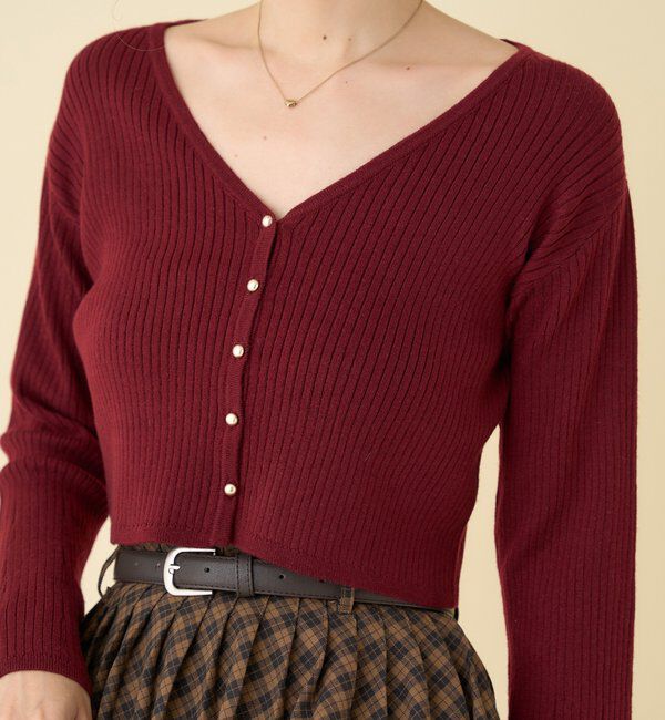  「ベル袖リブカーデ」|ニット・セーター|