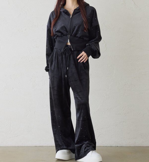  「セットアップ対応／裾ビジューカットパンツ」|その他|