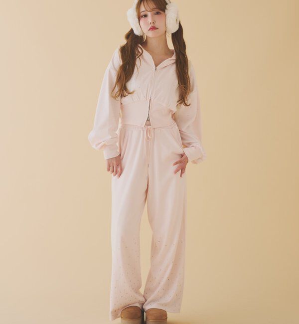  「セットアップ対応／裾ビジューカットパンツ」|その他|