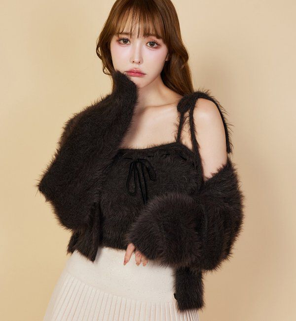  「milkyフェザーショートカーデ」|ニット・セーター|