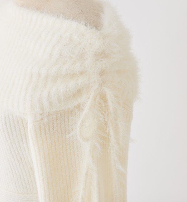  「オフショルプリーツニットミニワンピ」|ワンピース|