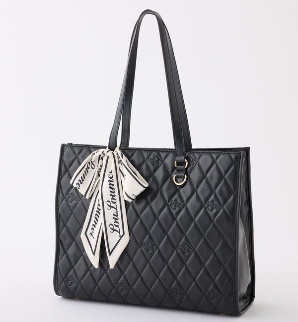  「【LouLoumei】スカーフ付きキャリーオントート/自立可能」|トートバッグ|ブラック