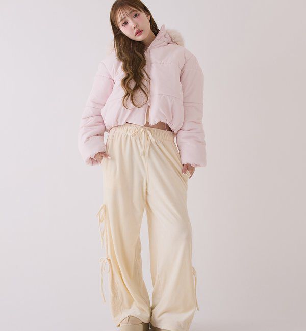  「ファー付きショートフェイクダウン」|ダウンベスト・ベスト|