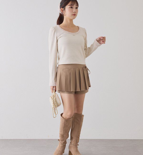  「フェザーシュシュ付きトップス」|プルオーバー|