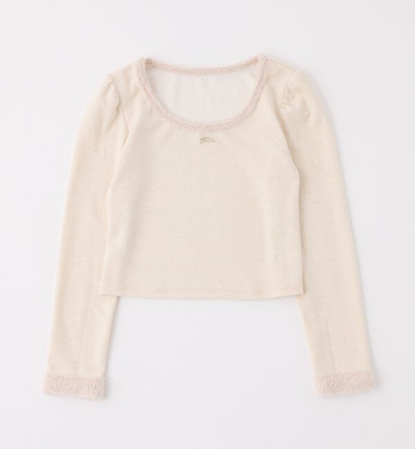  「フェザーシュシュ付きトップス」|プルオーバー|