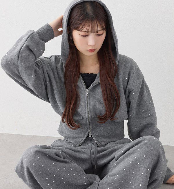  「【セットアップ可能】ビジューカットパンツ」|その他|