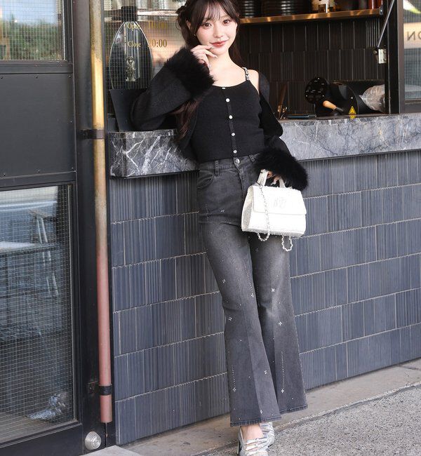  「美脚ラインストーンデニムパンツ」|その他|