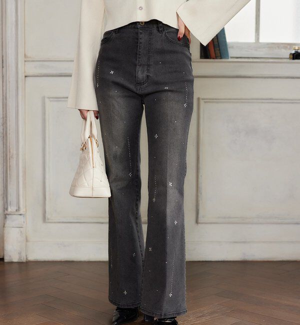  「美脚ラインストーンデニムパンツ」|その他|