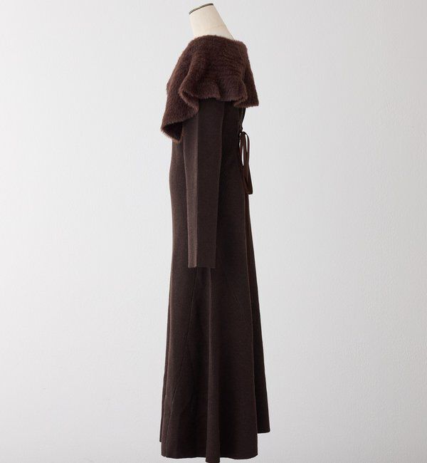  「ブローチ付きニットワンピース」|ワンピース|