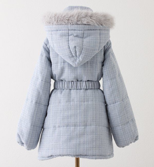  「ベルト付きフェイクファーフードフェイクダウン」|その他|