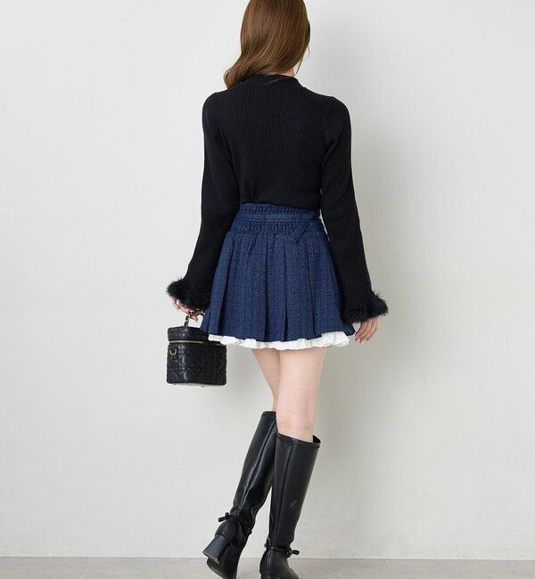  「ベルト付きレイヤードプリーツミニスカート」|スカート|