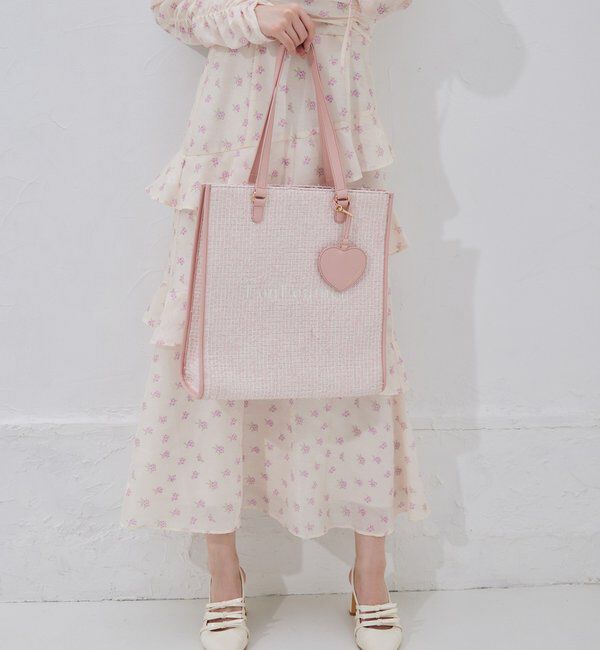  「【LouLoumei】ハートチャーム付きキャリーオントート/自立可能/推し活」|トートバッグ|