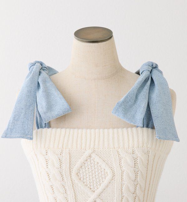  「【Denim Collection】肩リボンビスチェ」|シャツ・ブラウス|